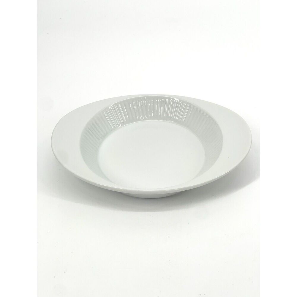 Dansk Fluted White Cafe Augratin Baking Dish Ribbed Shallow Casserole Japan 10”